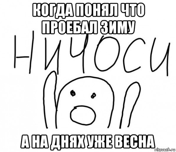 когда понял что проебал зиму а на днях уже весна, Мем  Ничоси