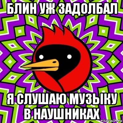 блин уж задолбал я слушаю музыку в наушниках, Мем Омская птица