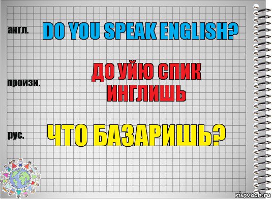 do you speak English? до уйю спик инглишь что базаришь?, Комикс  Перевод с английского