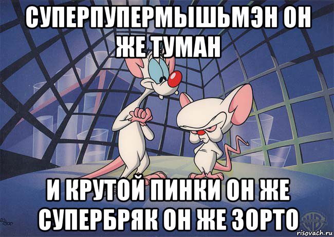 суперпупермышьмэн он же туман и крутой пинки он же супербряк он же зорто, Мем ПИНКИ И БРЕЙН