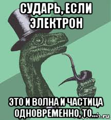 сударь, если электрон это и волна и частица одновременно, то..., Мем   сударь