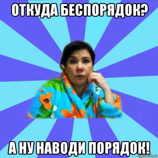 откуда беспорядок? а ну наводи порядок!, Мем типичная мама