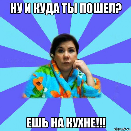 ну и куда ты пошел? ешь на кухне!!!, Мем типичная мама