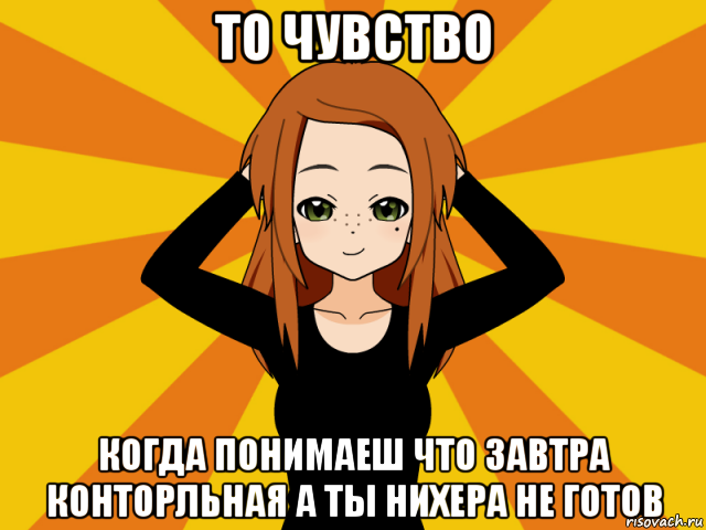 то чувство когда понимаеш что завтра конторльная а ты нихера не готов, Мем Типичный игрок кисекае