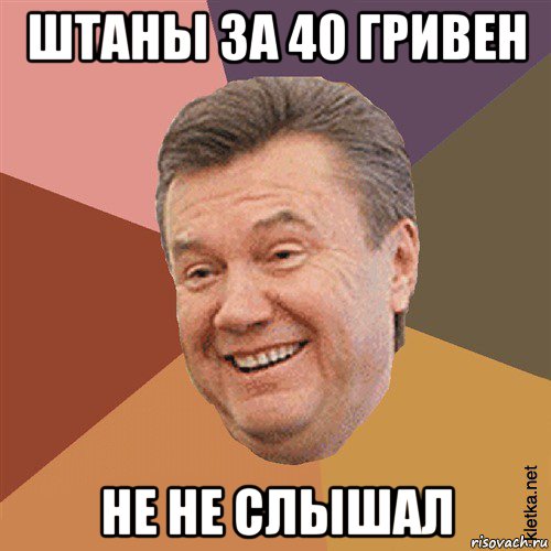 штаны за 40 гривен не не слышал, Мем Типовий Яник