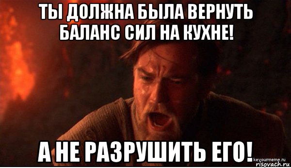 ты должна была вернуть баланс сил на кухне! а не разрушить его!, Мем ты был мне как брат