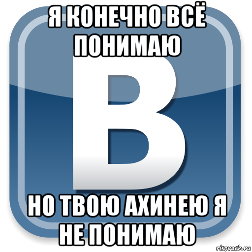 я конечно всё понимаю но твою ахинею я не понимаю, Мем   вк