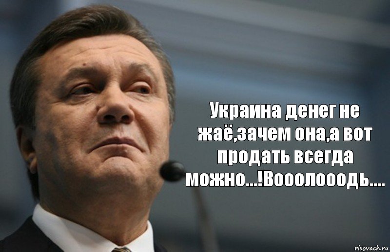  Украина денег не жаё,зачем она,а вот продать всегда можно...!Вооолооодь....