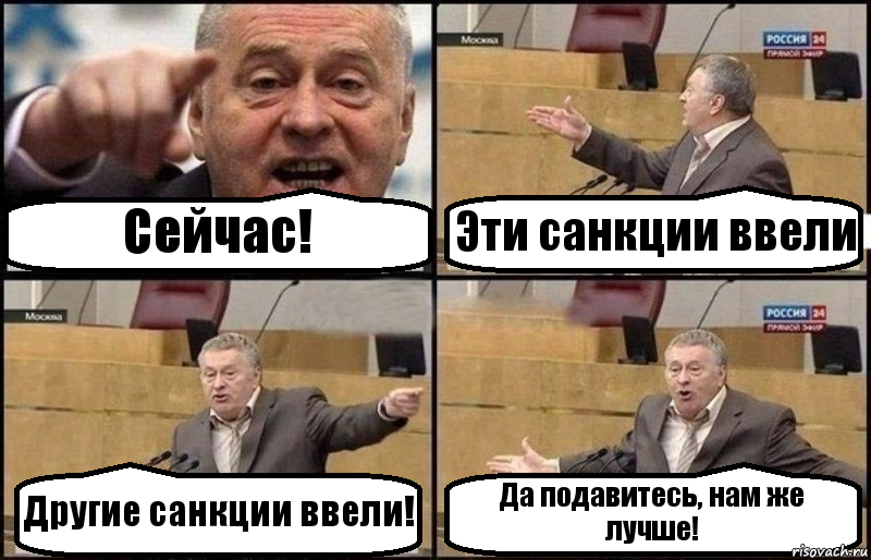 Сейчас! Эти санкции ввели Другие санкции ввели! Да подавитесь, нам же лучше!, Комикс Жириновский