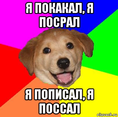 я покакал, я посрал я пописал, я поссал, Мем Advice Dog