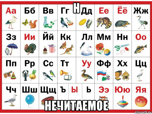 н нечитаемое, Мем азбука