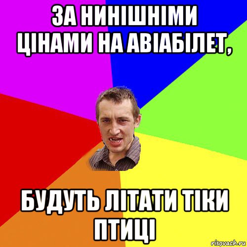 за нинішніми цінами на авіабілет, будуть літати тіки птиці, Мем Чоткий паца