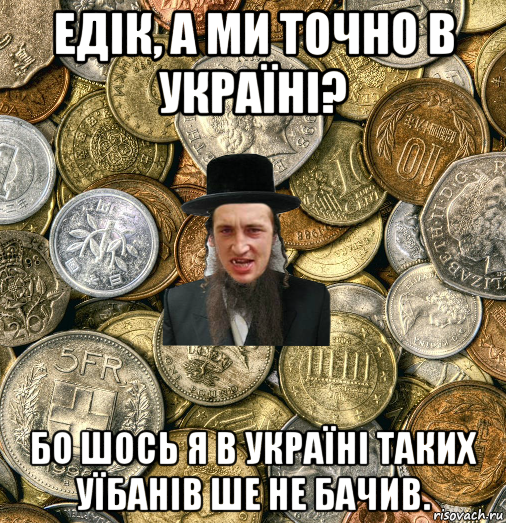 едік, а ми точно в україні? бо шось я в україні таких уїбанів ше не бачив., Мем Евро паца