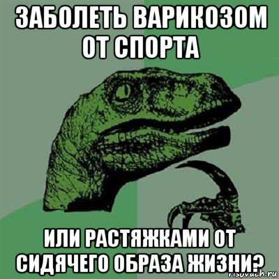 заболеть варикозом от спорта или растяжками от сидячего образа жизни?, Мем Филосораптор