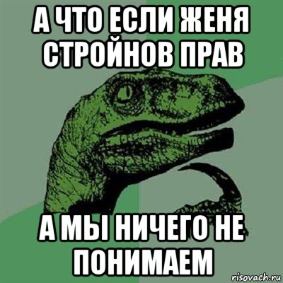 а что если женя стройнов прав а мы ничего не понимаем, Мем Филосораптор