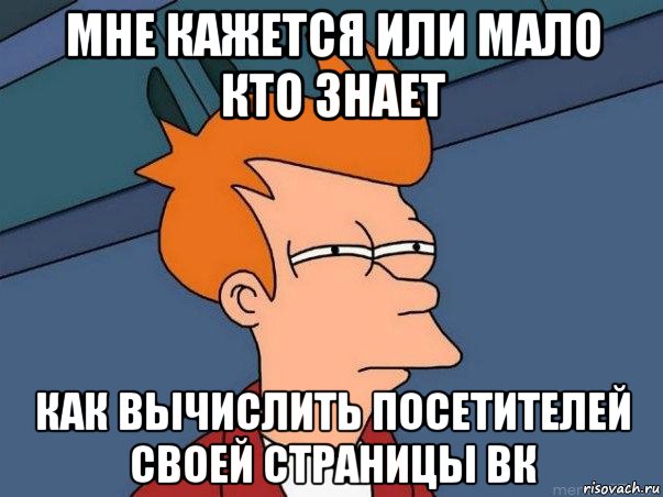 мне кажется или мало кто знает как вычислить посетителей своей страницы вк, Мем  Фрай (мне кажется или)