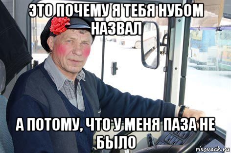 это почему я тебя нубом назвал а потому, что у меня паза не было