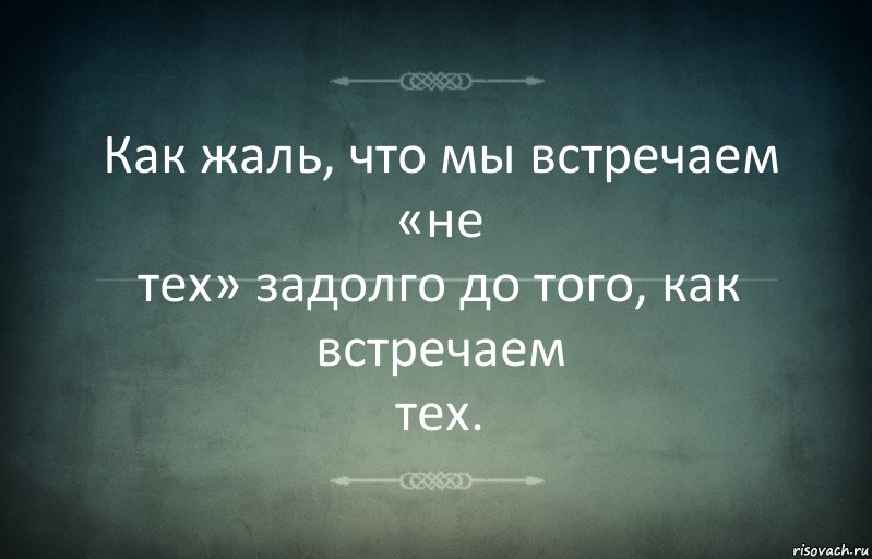 Как жаль, что мы встречаем «не
тех» задолго до того, как встречаем
тех., Комикс Игра слов 3