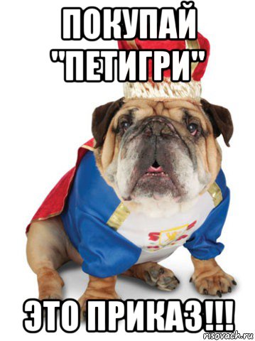 покупай "петигри" это приказ!!!, Мем Король Пес