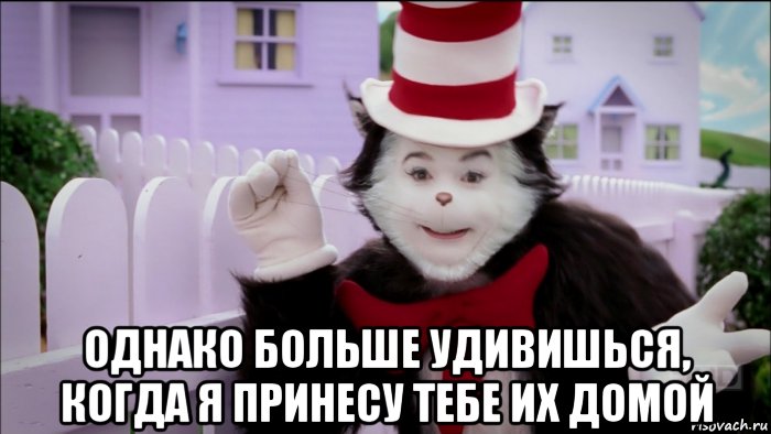  однако больше удивишься, когда я принесу тебе их домой