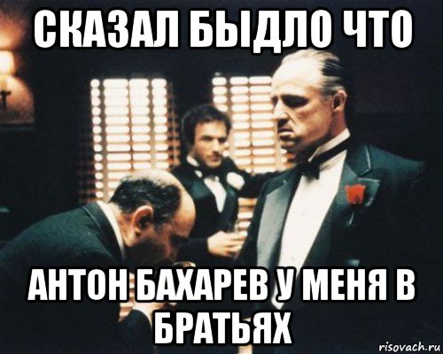 сказал быдло что антон бахарев у меня в братьях