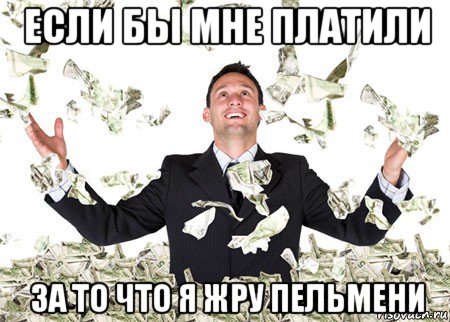 если бы мне платили за то что я жру пельмени