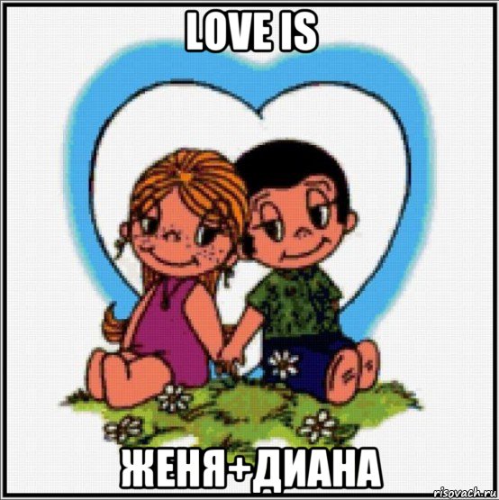 love is женя+диана, Мем Love is