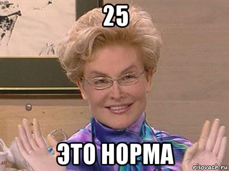 25 это норма, Мем Елена Малышева