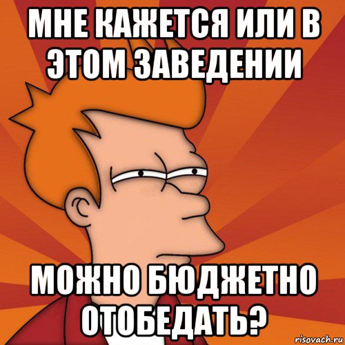 мне кажется или в этом заведении можно бюджетно отобедать?, Мем Мне кажется или (Фрай Футурама)