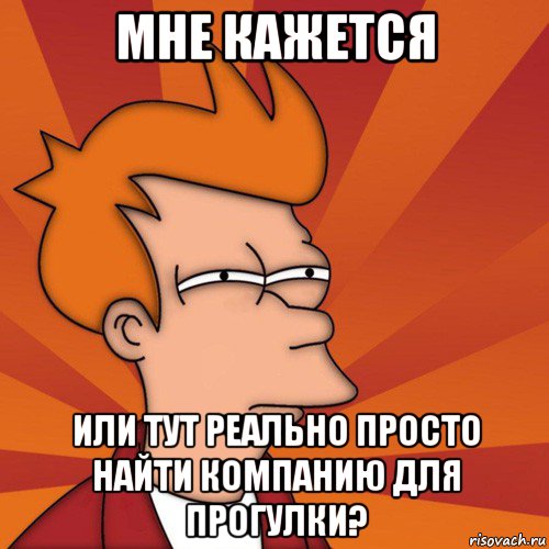 мне кажется или тут реально просто найти компанию для прогулки?, Мем Мне кажется или (Фрай Футурама)