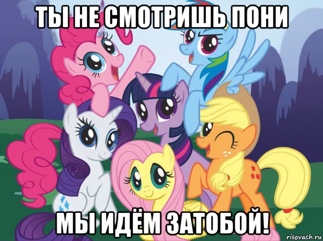 ты не смотришь пони мы идём затобой!, Мем My little pony