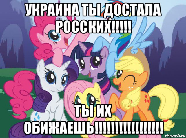 украина ты достала росских!!!!! ты их обижаешь!!!!!!!!!!!!!!!!!, Мем My little pony