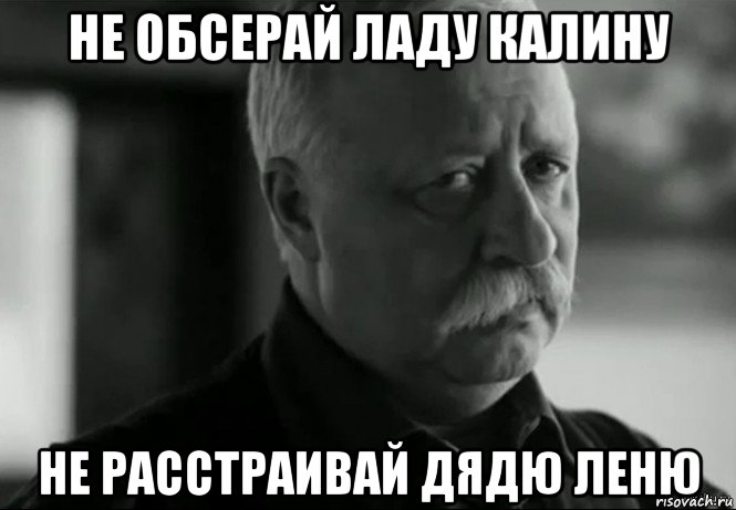 не обсерай ладу калину не расстраивай дядю леню, Мем Не расстраивай Леонида Аркадьевича