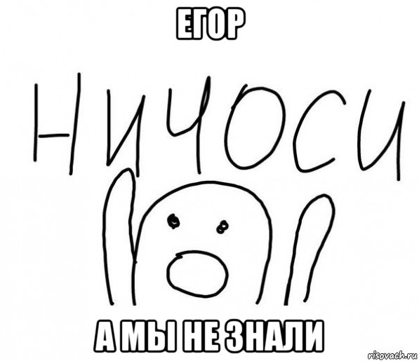 егор а мы не знали, Мем  Ничоси