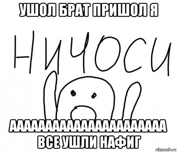 ушол брат пришол я аааааааааааааааааааааа все ушли нафиг, Мем  Ничоси