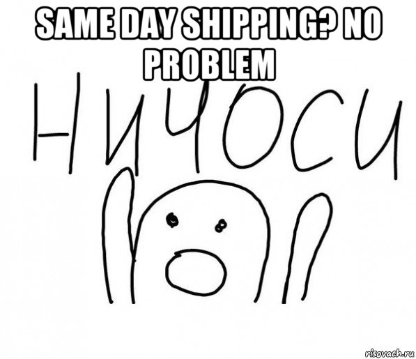 same day shipping? no problem , Мем  Ничоси