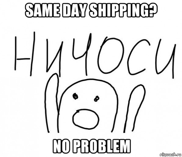 same day shipping? no problem, Мем  Ничоси