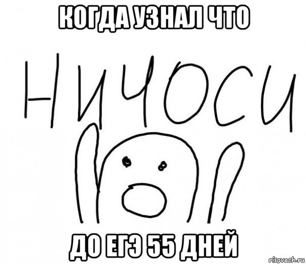 когда узнал что до егэ 55 дней, Мем  Ничоси