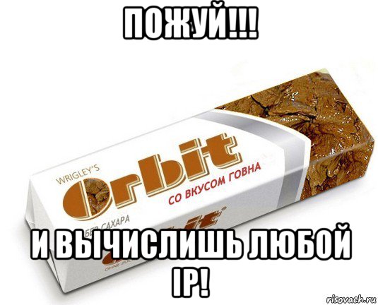 пожуй!!! и вычислишь любой ip!, Мем орбит