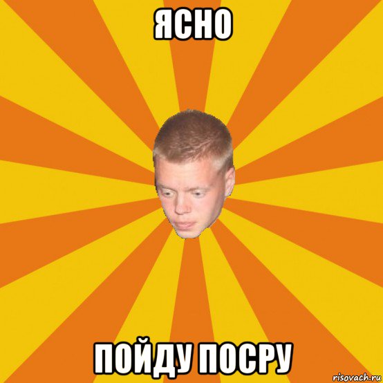ясно пойду посру