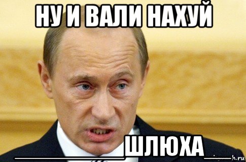 ну и вали нахуй ________шлюха__, Мем путин