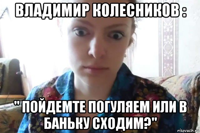 владимир колесников : " пойдемте погуляем или в баньку сходим?", Мем    Скайп файлообменник