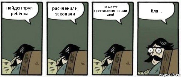 найден труп ребёнка расчленили, закопали на месте престипления нашли улей бля...