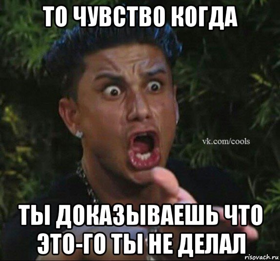то чувство когда ты доказываешь что это-го ты не делал