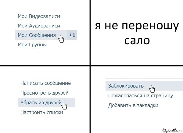 я не переношу сало, Комикс  Удалить из друзей