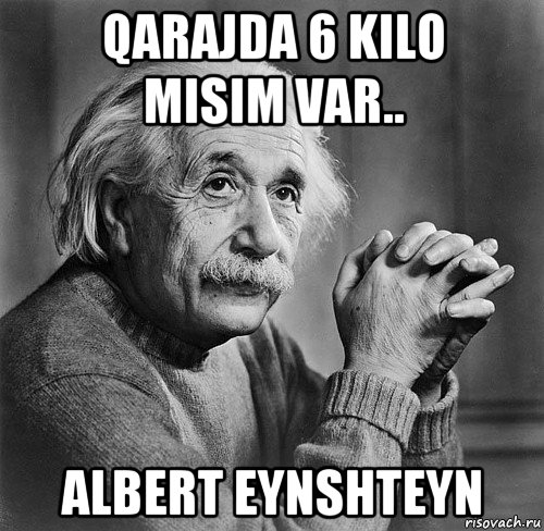 qarajda 6 kilo misim var.. albert eynshteyn