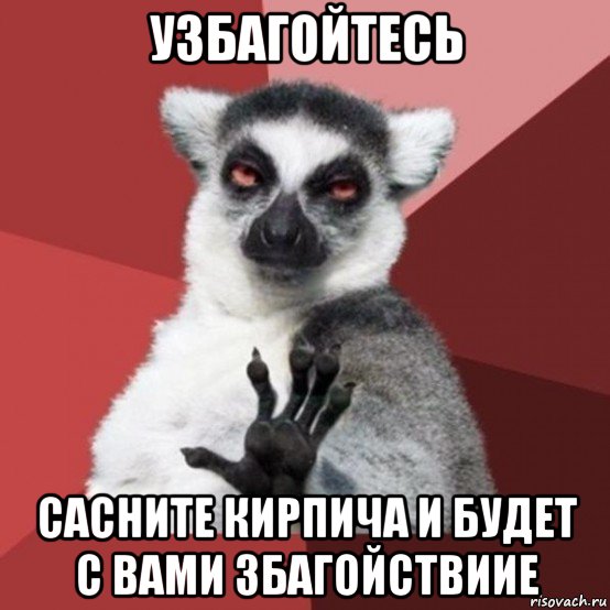 узбагойтесь сасните кирпича и будет с вами збагойствиие, Мем Узбагойзя