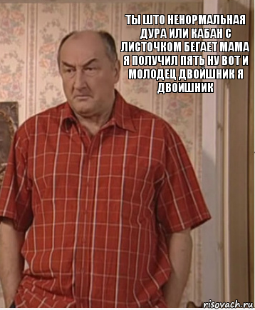 ты што ненормальная дура или кабан с листочком бегает мама я получил пять ну вот и молодец двойшник я двоишник, Комикс Николай Петрович Воронин