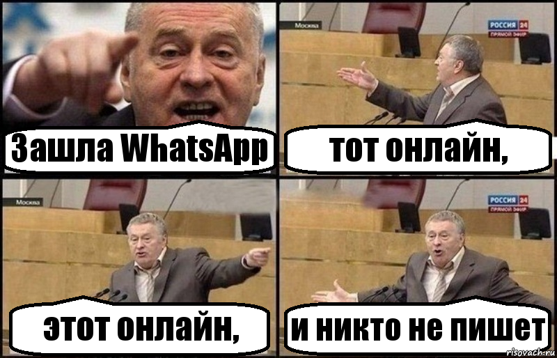 Зашла WhatsApp тот онлайн, этот онлайн, и никто не пишет, Комикс Жириновский