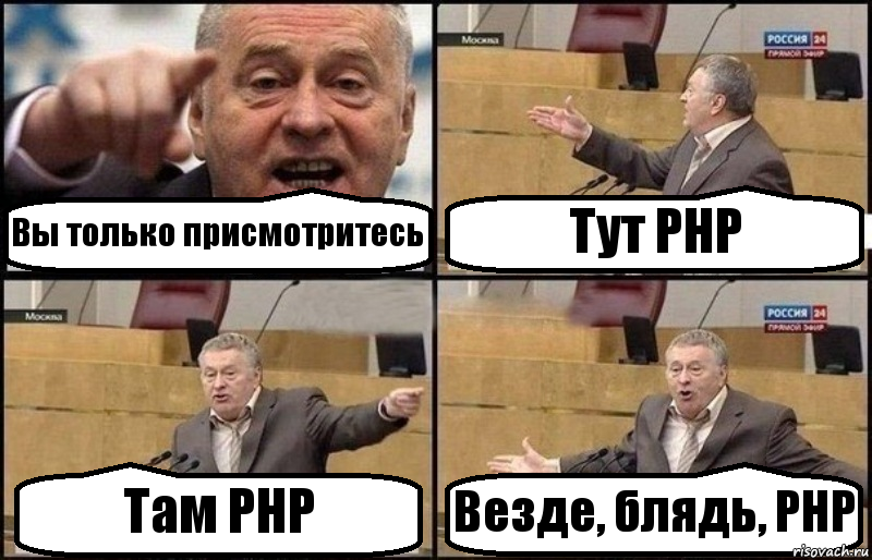 Вы только присмотритесь Тут PHP Там PHP Везде, блядь, PHP, Комикс Жириновский